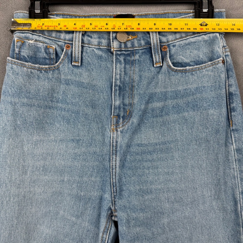 BDG Urban Outfitters Wide Leg Jeans 25 Ripped Distressed Frayed Hem Light Wash - Picture 3 of 11